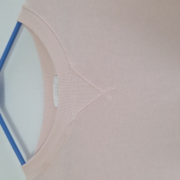 COS pale pink cotton sweatshirt dress Sz L - Picture 6 of 10